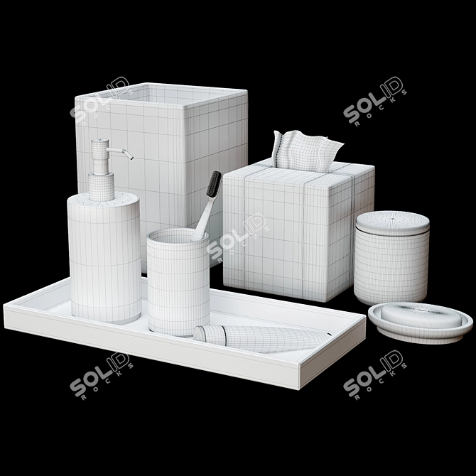 Elegant Bathroom Essentials Set 3D model image 3