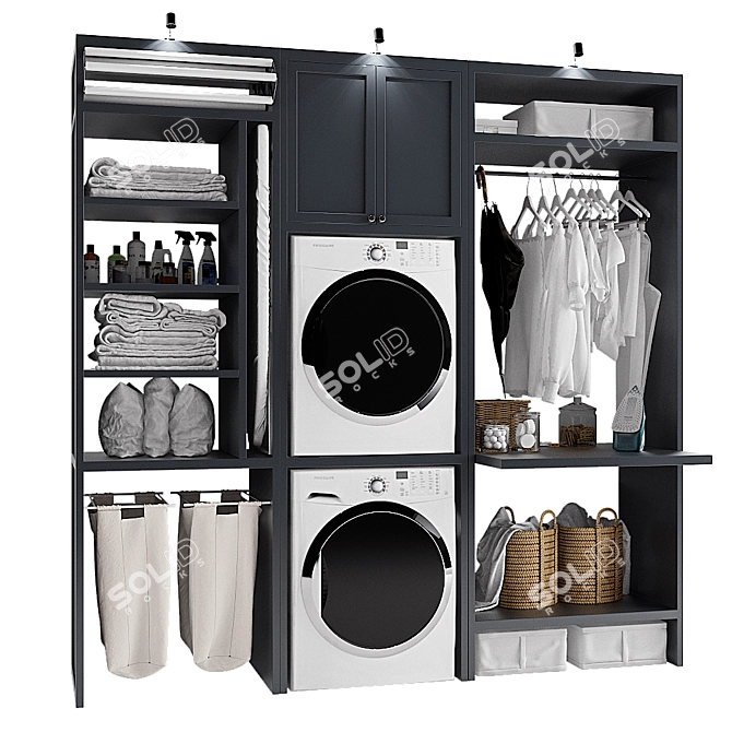 Chic Laundry Décor: Appliances & Accents 3D model image 1