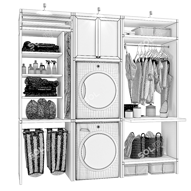 Chic Laundry Décor: Appliances & Accents 3D model image 3