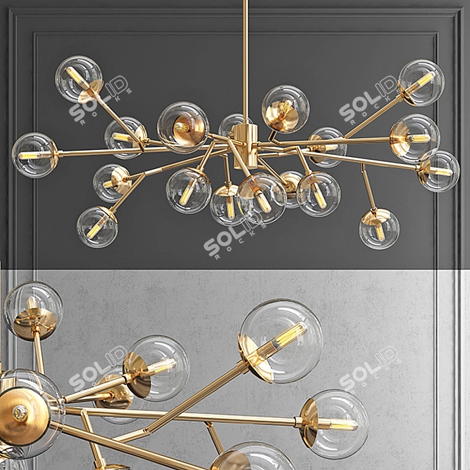 Dallas Chandelier: Modern Art-Style Lighting 3D model image 1