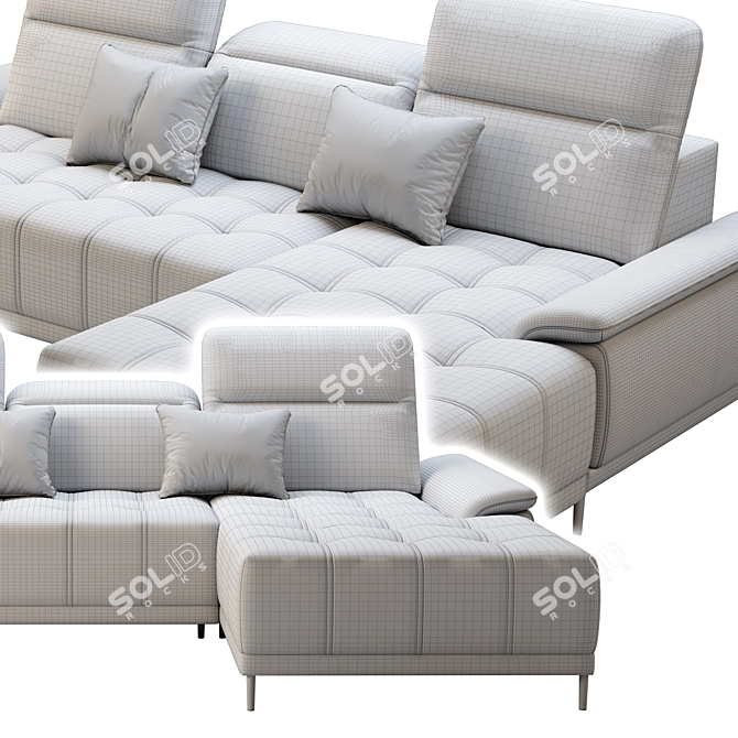 Minimalist Chic Wersal Calvaro Mini Sofa 3D model image 2