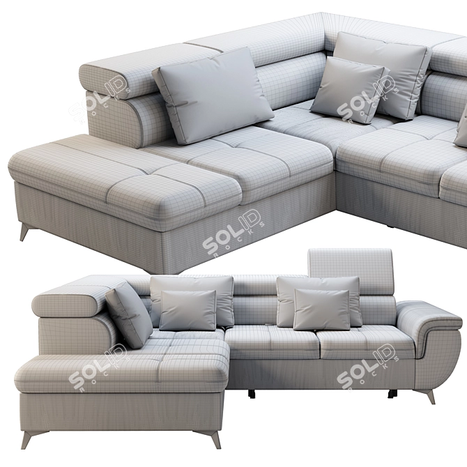 Wersal Monk L Sofa: Luxurious Avant-Garde Elegance 3D model image 2
