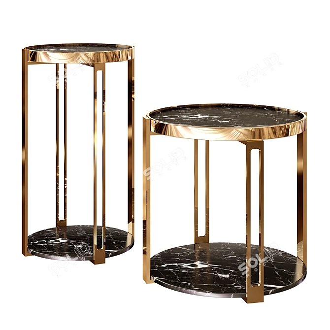 Stylish Dual Coffee Tables 3D model image 1