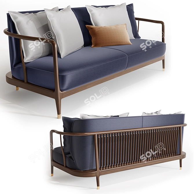 Sleek Contemporary Sofa 3D model image 1