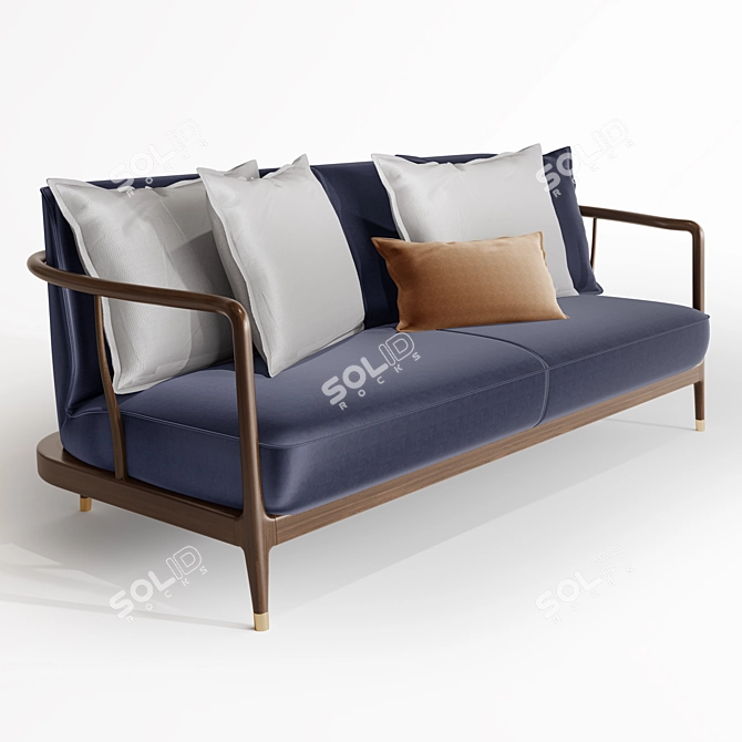 Sleek Contemporary Sofa 3D model image 2