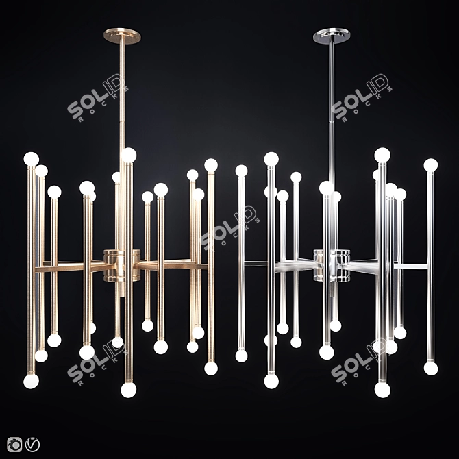 Beckham 24-Light Chandelier - Modern Elegance 3D model image 1