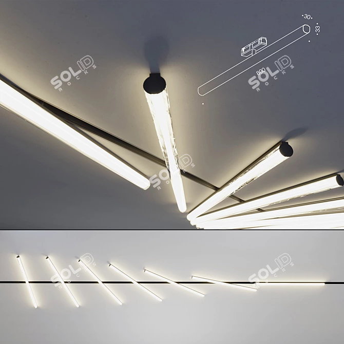 Infinity Line Tube: Stylish and Compact Lighting Solution 3D model image 1