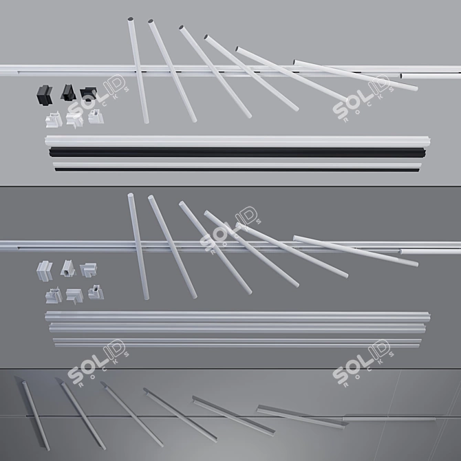 Infinity Line Tube: Stylish and Compact Lighting Solution 3D model image 2