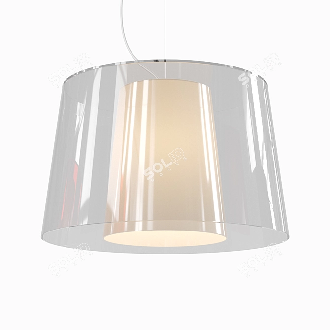 Modular Polycarbonate Suspension Lamp 3D model image 2