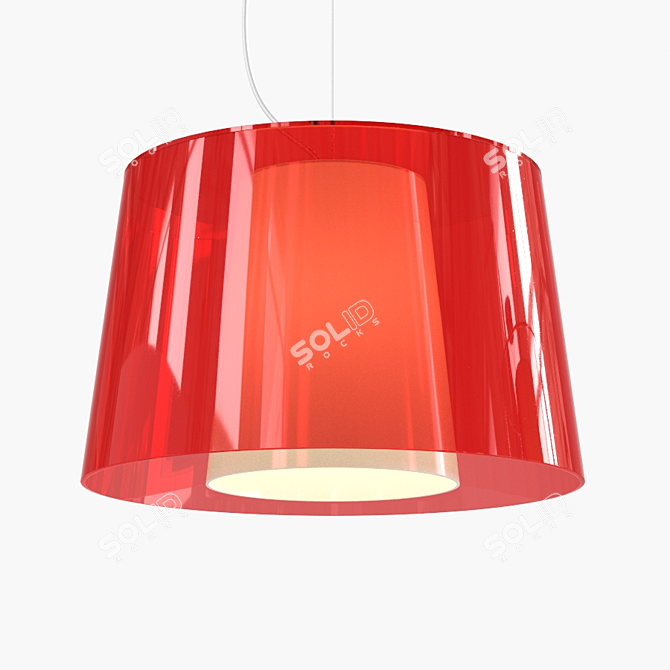 Modular Polycarbonate Suspension Lamp 3D model image 3