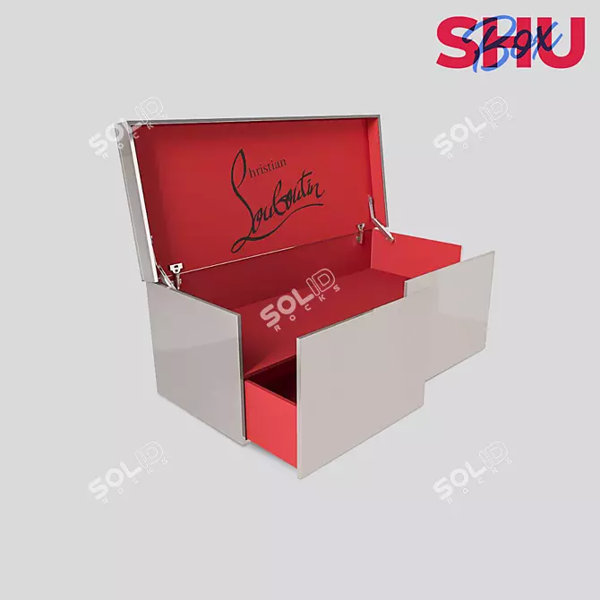 Title: Louboutin Style Shoe Storage Box 3D model image 1