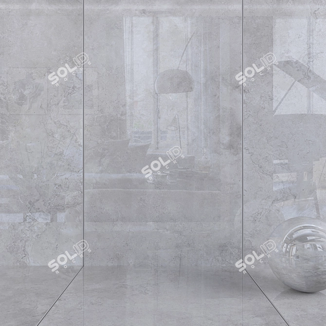 Alpes Wide Gray Wall Tiles 3D model image 1