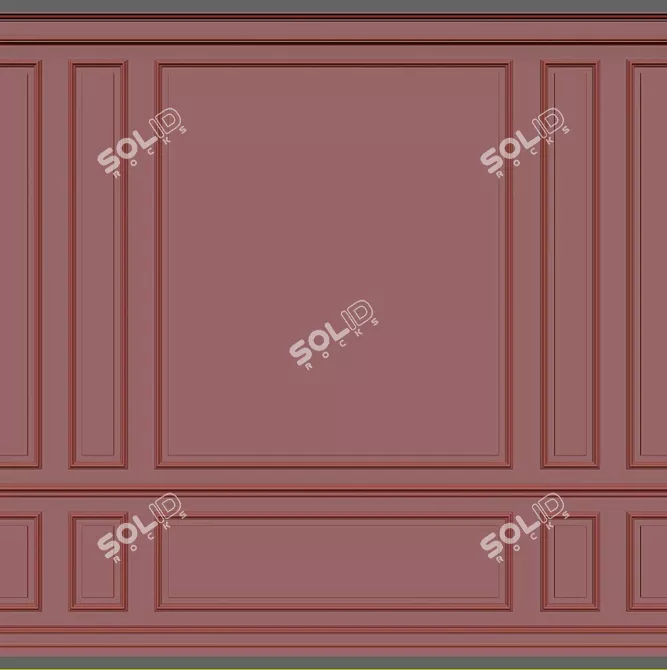 Elegant 3D Wall Moulding 3D model image 2