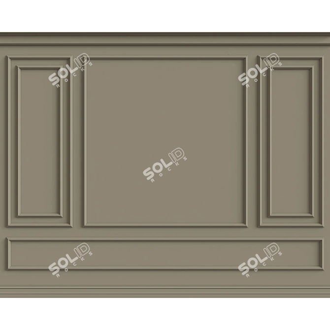 Elegant Wall Moulding Solution 3D model image 1