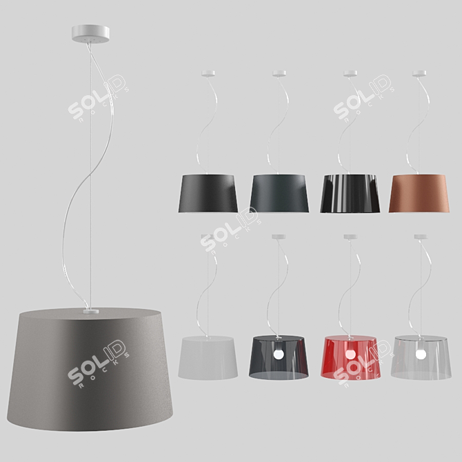 Polycarbonate Diffuser Suspension Lamp 3D model image 1