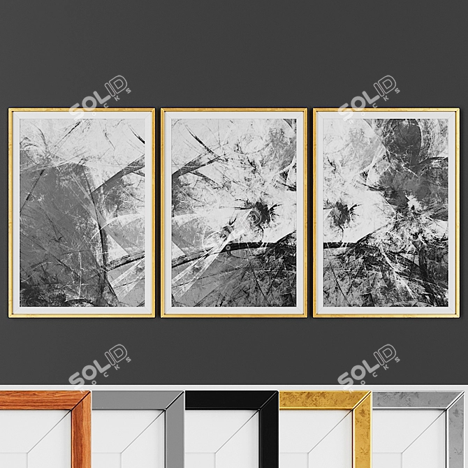 Elegant Frame Trio: 5 Options 3D model image 1