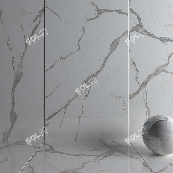 Versatile Statuario Wall Tiles 3D model image 3