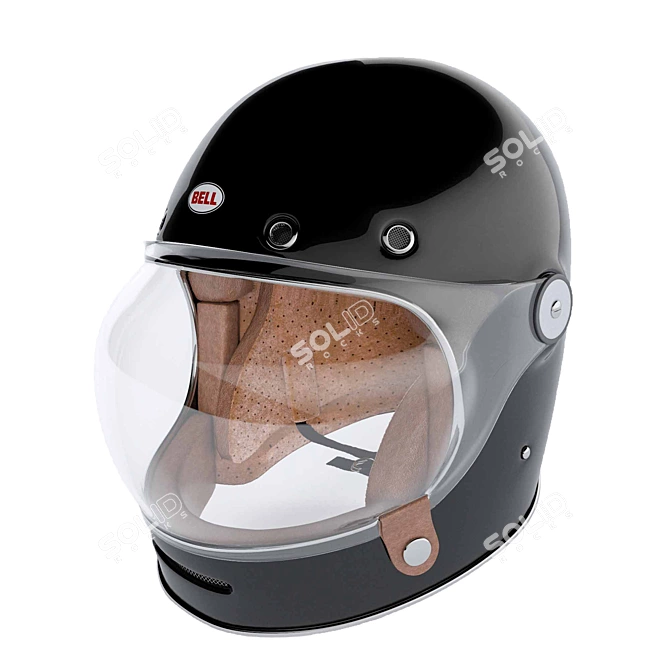 Sleek Bell Bullitt Motorcycle Helmet 3D model image 1