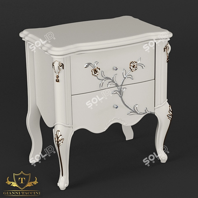 Elegant Bella Bedside Table 3D model image 1