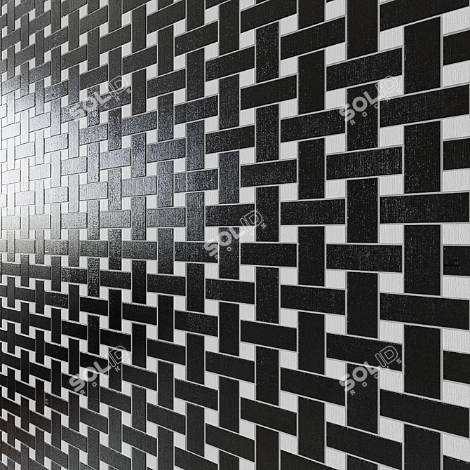 Twist B/W Porcelain Mosaico Tiles 3D model image 1