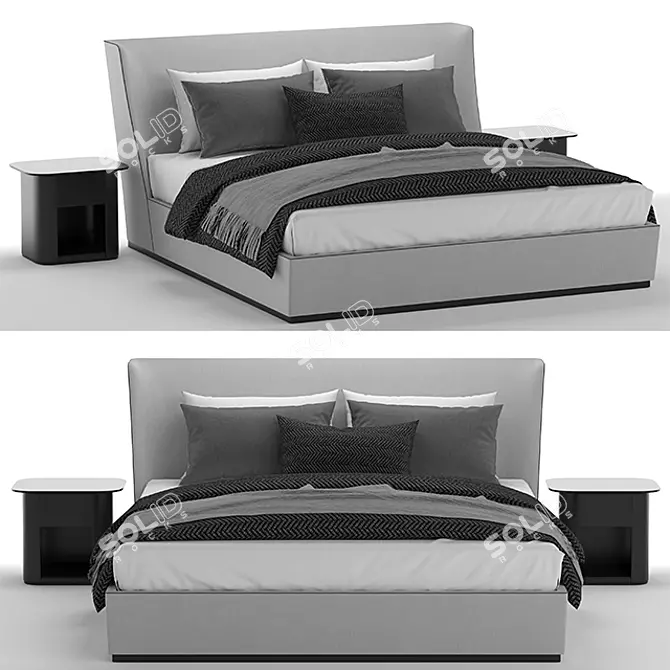 Sleek Vivien Bed: 3DMax Design 3D model image 1