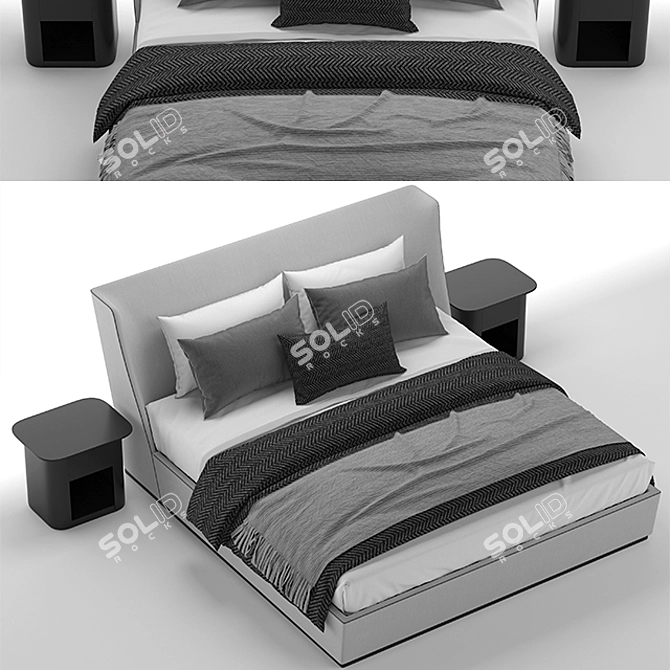 Sleek Vivien Bed: 3DMax Design 3D model image 2