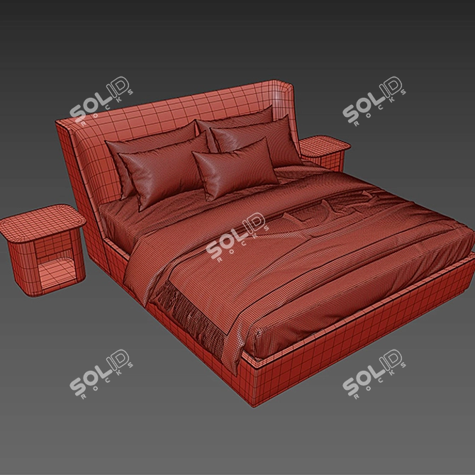 Sleek Vivien Bed: 3DMax Design 3D model image 3