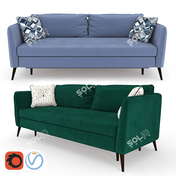 Title: Alicante Sofa Bed by Hoff 3D model image 1