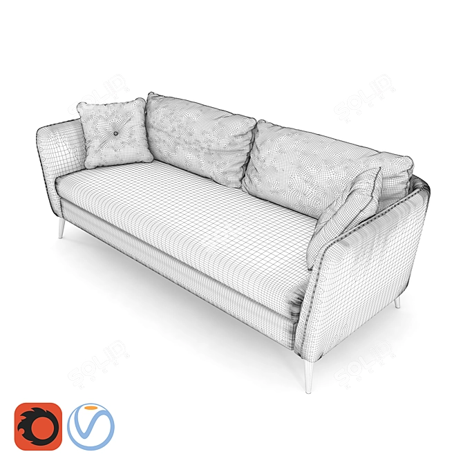 Title: Alicante Sofa Bed by Hoff 3D model image 3