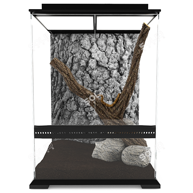 Sleek Silicate Glass Terrarium 3D model image 2