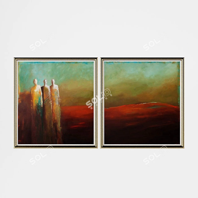 Elegant Art Frame Set 3D model image 1