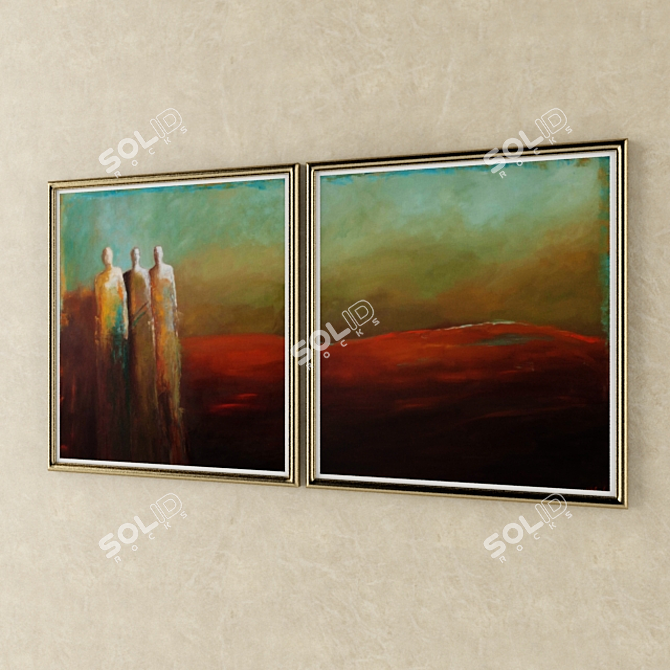 Elegant Art Frame Set 3D model image 2