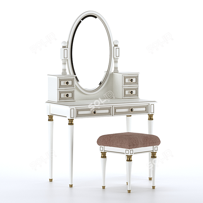 Title: Classic Style Dressing Table Set 3D model image 1