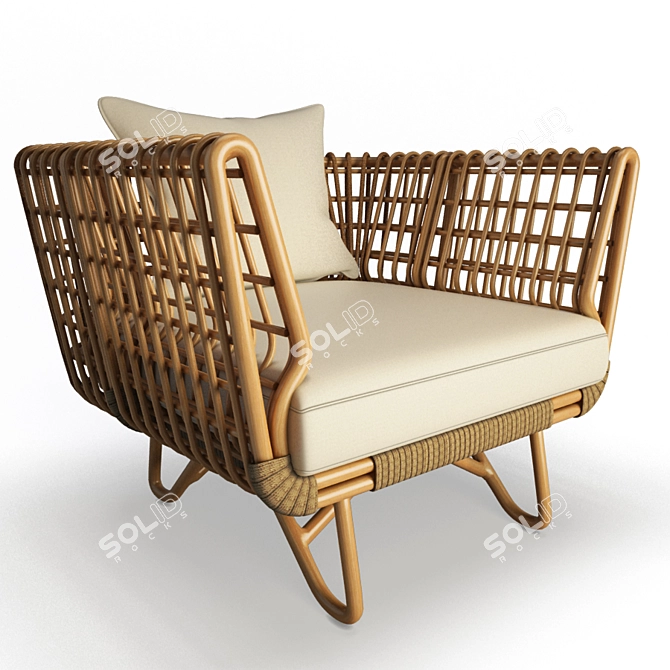 Cozy Nest Armchair: Comfort in 3D 3D model image 2