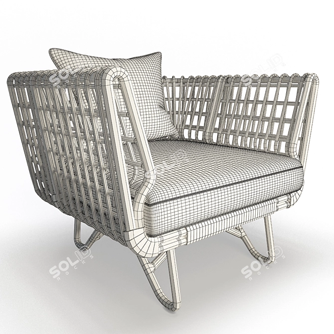 Cozy Nest Armchair: Comfort in 3D 3D model image 3