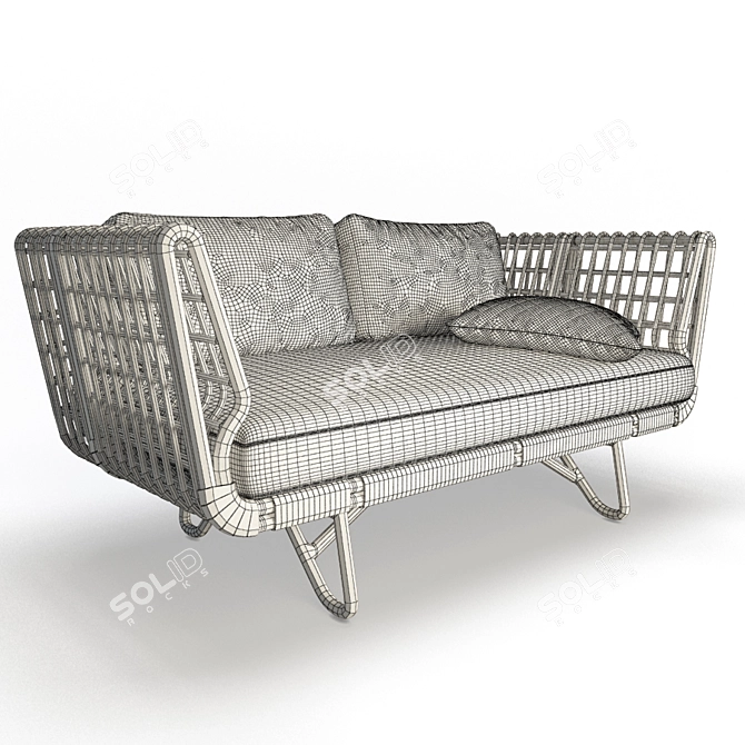 Nest Braided Sofa - Cozy Comfort for Your Home 3D model image 3