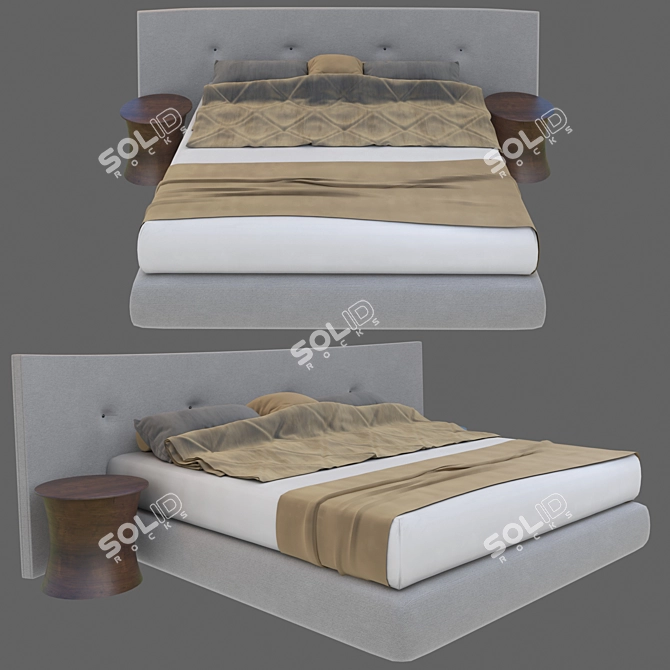 Russian Rever Queen Bed 300x200x100 cm 3D model image 2