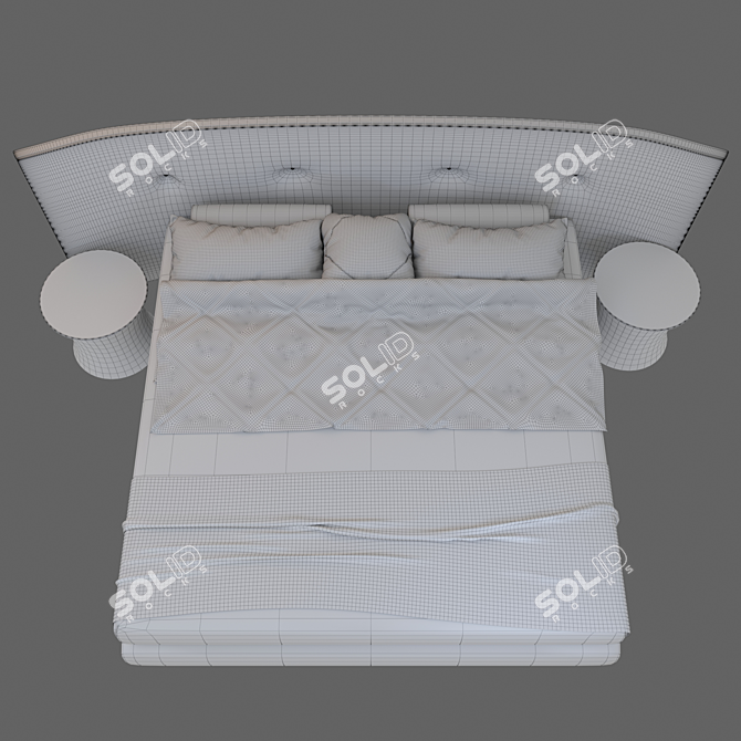 Russian Rever Queen Bed 300x200x100 cm 3D model image 3