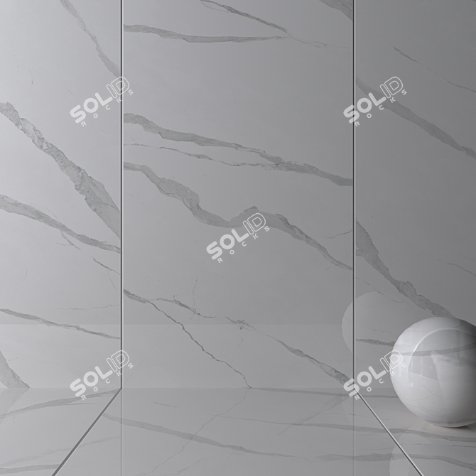 Elegant Statuario Apuano Wall Tiles 3D model image 2