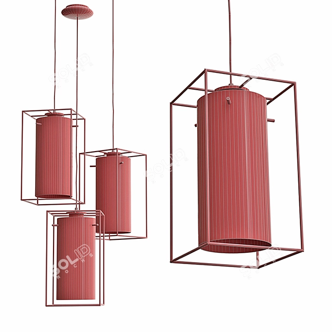 Industrial Loft Clear Glass Pendant 3D model image 2