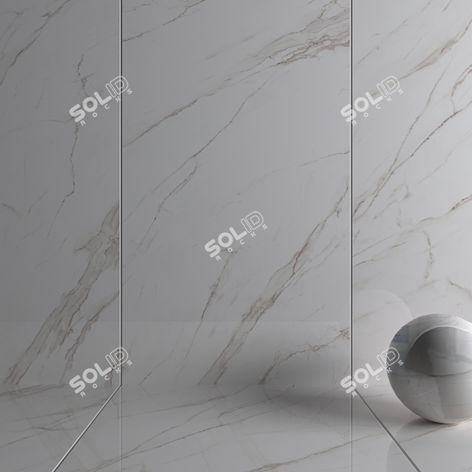 Sensi Wide HD Tiles: Calacatta Gold 3D model image 3