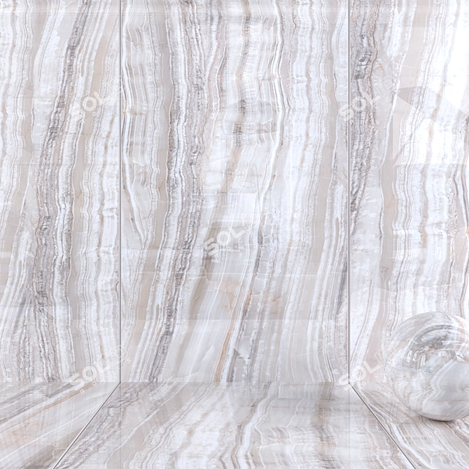 Beige Onice Wall Tiles: HD Multi-Texture, Corona + Vray Material 3D model image 1