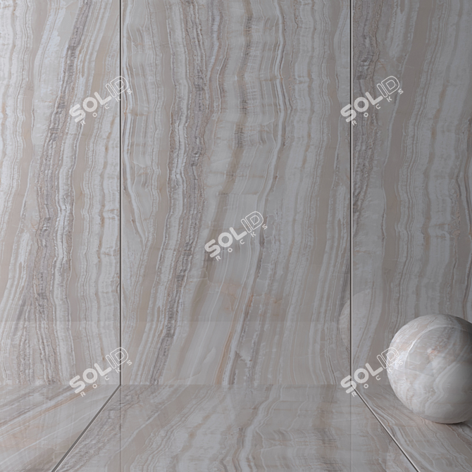 Beige Onice Wall Tiles: HD Multi-Texture, Corona + Vray Material 3D model image 2