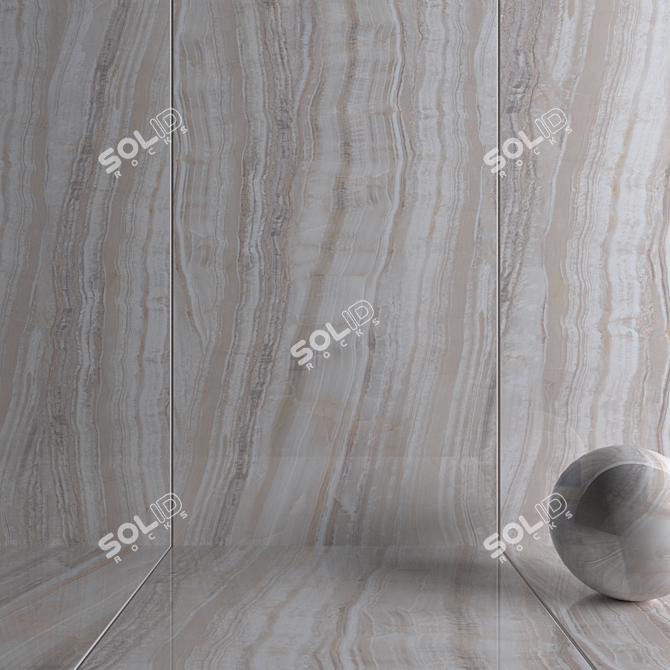 Beige Onice Wall Tiles: HD Multi-Texture, Corona + Vray Material 3D model image 3