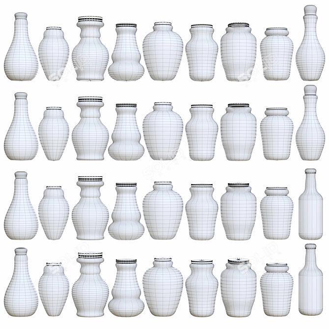 Premium Bottle Set: 36 Unique Designs 3D model image 2