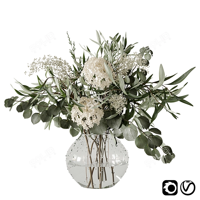 Blooming Beauty: Spring Floral Bouquet 3D model image 1