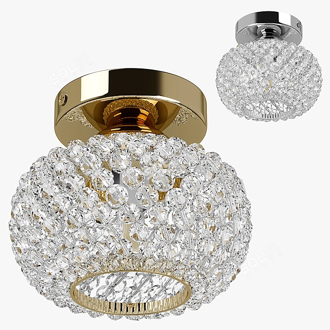 Gold Monile Top Decorative Spotlight Luminaire 3D model image 2