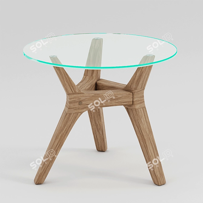 Oak Coffee Table, Maricielo Collection 3D model image 1