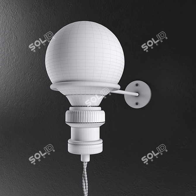 Sleek Wall Sconce with Outlet 3D model image 2