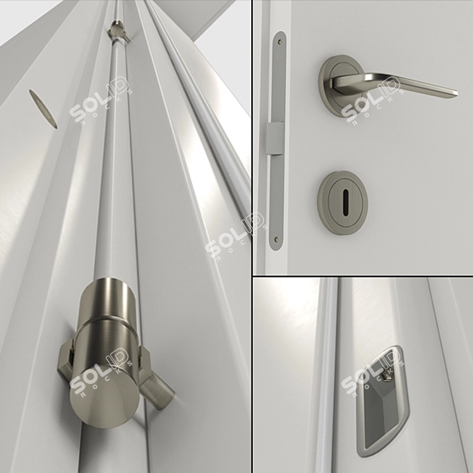 Smooth Interior Door (3 Sizes) 3D model image 2